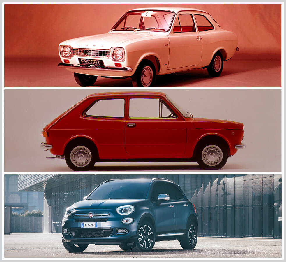 The 100 best classic cars: Ford Escort Mk 1, Fiat 127 and Fiat 500
